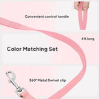 PetiFine Step in Small Dog Harness and Leash Set, Breathable All Weather Air Mesh Reflective Escape Proof, Step-in Vest Harnesses for Puppy(XS, Pink)