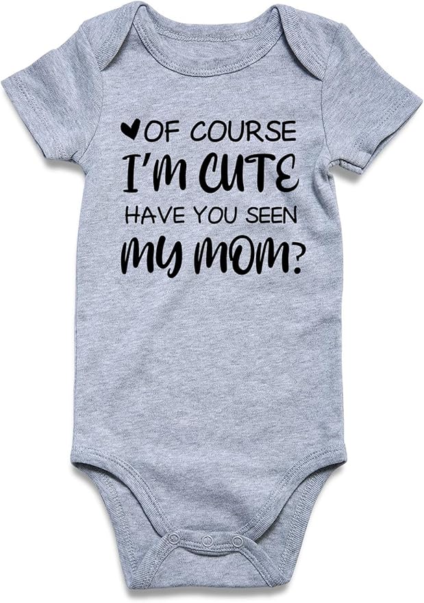 UNIFACO Unisex Baby Funny Saying Outfit Short and Long Sleeve Bodysuits Romper 0-18M
