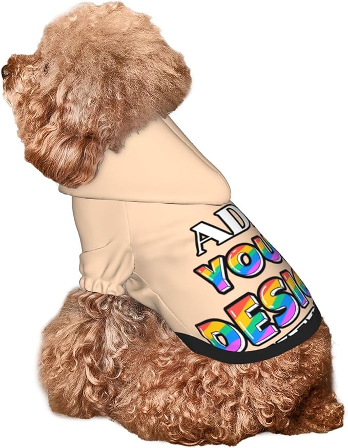 Personalized Dog Hooded Sweatshirt, Custom Pet Pullover Hoodie Design Your Own Text Image for Small Dogs Puppy Cat Kitten Clothes Dog Shirt Customizable, Customized Gifts, Peach Puff, S,