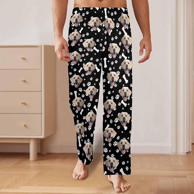 Personalized Face Pajama Pants for Men Women Custom Photo Printed Pajamas Bottoms Trousers Gift for Christmas Birthday