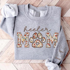 CHILLEVER Personalized Embroidered Dog Mom Sweatshirt, Dog Mama Crewneck, Gift for Mom, Pet Name On The Sleeve