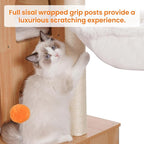 Heybly Cat Tree with Litter Box Enclosure for Indoor Big Cat, Cat Tower for Large Cats 20lbs Heavy Duty, Modern Cat Condo Furniture with Scratching Posts, Walnut HCT110WB