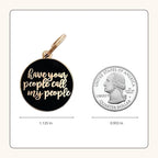 Two Tails Pet Company Personalized Dog Tags “Have Your People Call My People” Pet ID Tag - Laser Engraving, Customizable Dog Name Tag - Brass & Enamel