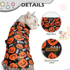 EXPAWLORER Cat Halloween Sweater - Sweaters for Cats Only Soft Warm Pet Clothes, Fall and Winter Pumpkin Coat Pullover Design, Fleece Sweatshirt Clothing Also for Puppy Small Dogs, Medium