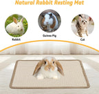 Large Rabbit Scratching Pad,23.6 x15.7 Inch Natural Sisal Scratch Mat for Bunny Biting Sleeping Nesting Pad Indoor Small Animal Claws and Teeth Care Bedding Accessories