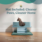Stainless Steel Cat Litter Box with Lid - XL 3-in-1 Design for Indoor Cats - Stainless Steel Litter Box - Maximum Privacy and Odor Control for Indoor Cats - Green