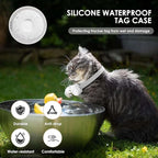 Cat Tracker, MINI GPS Tracker for Cats, Pet Tracker for Cats Compatible with Apple Find My App (Only iOS), No Monthly Fee, Real-Time Tracking, Smart Alerts, Up to 1-Year Battery, Waterproof