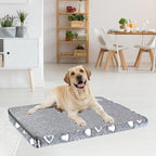 VANKEAN Stylish Dog Bed for Crate - Reversible Cool & Warm, Waterproof Inner, Firm Support, Machine Washable, XXL to Small, Grey