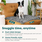 Furhaven Waterproof Throw Blanket for Dogs & Indoor Cats, Washable - Shaggy Plush Calming Long Faux Fur & Velvet Dog Blanket - Gray, Large