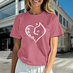 Cat Shirts for Women Cat Mom Tshirts Pet Lover Shirt Cats Paw Print Tee Tops