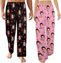 Artsadd Personalized Christmas Pajama Pants Socks for Men Custom Photo Pajama Bottoms for Men S-XXL