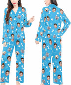 Artsadd Custom Pajamas for Women Men Family, Personalized Face Pjs Pajama Pants, Funny Pet Photo Loungewear Sleepwear Jammies