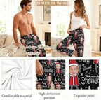 Custom Couple Pajama Pants Sock with Funny Face, Personalized PJ Anniversary Birthday Women Men Pants