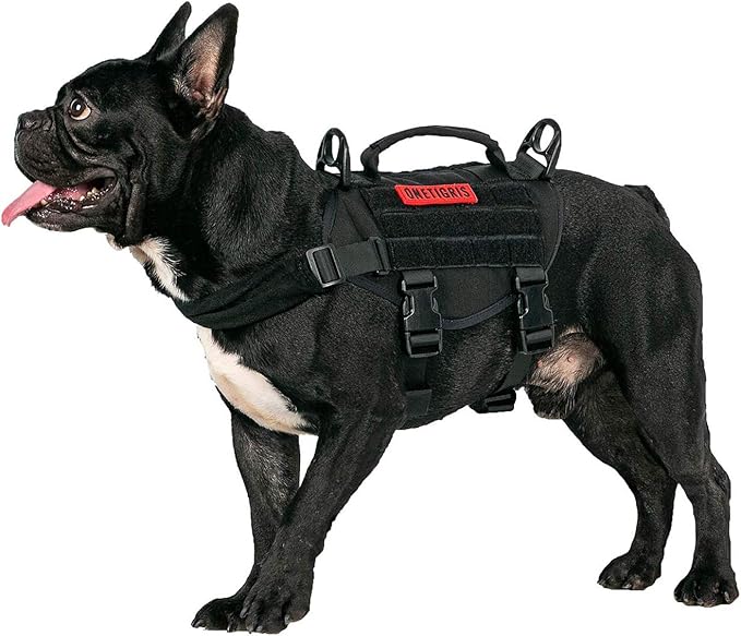 OneTigris Tactical Dog Harness,Puppy Harness with Handle, Military Vest for Small Dogs Outdoor Easy Control Training Walking