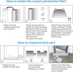 Carpet Protector for Pets Cat Scratch Carpet Protector Easy to Cut Plastic mat for Carpet Anti Scratch Under Door Mat Carpet Scratch Stopper from Cat Dog Scratching 3.6FT (Clear, 2pcs)