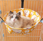 SHENGOCASE 2-Pack Cat Hammock Lounge Cat Hanging Bed for Cage Kennel Chair with Metal Frame, Adjustable Straps (Orange)