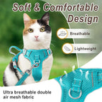 Cat Harness and Leash Set for Walking Escape Proof for Small Large cat Kitten Harness with ID tag Pocket (Blue,S)