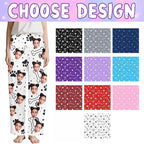 Custom Couple Pajama Pants Sock with Funny Face, Personalized PJ Anniversary Birthday Women Men Pants