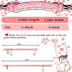 azuza 4 Pack Valentines Kitten Collar with Bell Valentines Day Breakaway Kitten Collars with Cute Heart Pattern Adjustable Size Suitable for Kittens