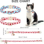 Cat Collar, 2Pack Valentine's Day Cat Collars-Cute Breakaway Cat Collar with Bell & Pendant, Sweet Heart Kitten Collars Pink Hearts with Safety Buckle for Girl and Boy Cats, 7-12Inch