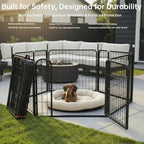 Puppy Playpen Indoor/Outdoor,24'' Portable Dog Playpen with Easy-Carry Straps,6 Panels Dog Pen Play Pen for Small Dogs,Rustproof Pet Playpen for Camping RV Yard(with One Door)