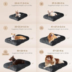 EHEYCIGA Fluffy Dog Crate Bed for Extra Large Dogs, Plush Faux Fur Crate Pad, Calming Anti Anxiety XL Dog Bed, Washable Soft Warm Crate Mat with Non-Slip Bottom, Dark Grey