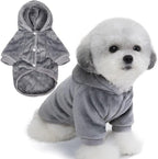 FabriCastle Dog Hoodie Sweater for Small Dogs Boy and Girl, Dog Clothes XS XXS Puppy Sweatshirt, Pet Outfit, Cat Clothing Super Soft Warm Snap On Closure (Light Grey, X-Large)