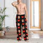 Custom Couple Pajama Pants Sock with Funny Face, Personalized PJ Anniversary Birthday Women Men Pants