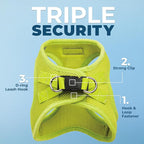 Best Pet Supplies Voyager Step-in Air All Weather Mesh Harness and Reflective Dog 5 ft Leash Combo with Neoprene Handle, for Small, Medium and Large Breed Puppies - Set (Lime Green), XXS