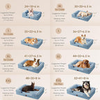 EHEYCIGA Orthopedic XL Dog Beds, Waterproof Memory Foam Dog Bed for Extra Large Dogs, Non-Slip Bottom and Egg-Crate Foam Big Pet Couch Bed with Washable Removable Cover, Washed Blue