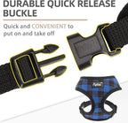 PUPTECK Soft Mesh Dog Harness and Leash Set Pet Puppy Cat Comfort Padded Vest No Pull Harnesses, Navy Blue, S