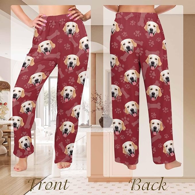 Custom Couple Pajama Pants Sock with Funny Face, Personalized PJ Anniversary Birthday Women Men Pants
