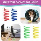 SPOT Colorful Cat Spring Toys – 2" Bouncy Coils for Indoor Cats & Kittens to Swat, Chase, Bite – Interactive Enrichment Toys, Safe Plastic, 10-Pack, Multi-Color