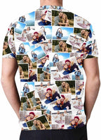 M YESCUSTOM Custom Funny Tshirts for Men Women Personalized Face Tshirt with Picture Customized Tee Gift for Dad Mom Husband
