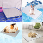 KABASI Rabbit Cooling Pad, Hamster Cool Plate Ice Bed, Pet Cooling Mat for Bunny Puppy Kitten Guinea Pig Cat & Other Small Pets Stay Cool, Bite Resistance Aluminium Alloy Cool Pads, 12x8 in