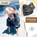 Cool Dog Jean Jacket Small Puppy Outfits Frenchie Clothes Denim Coats for Small Medium Dogs Cats Boys Girls Pet Vest Dog Shirt Clothing Doggy Costume (Black Print, XXL（Suggest 15-20 lbs）)