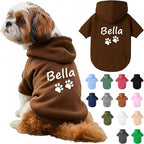 Personalized Dog Hoodie with Name/Text, Custom Embroidered or Printed Dog Sweater, Warm Winter Hoodie for Puppies, Cute Birthday Outfit, Unique Gift for Pet Lovers, A2
