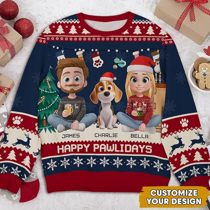 Wrappiness A Girl And Her Dog Christmas Sweatshirt - Cozy Unisex Fit Custom Shirt - Cute for Women Pet Lovers