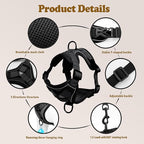 Cat Harness and Leash for Walking, Escape Proof Soft Adjustable Vest Harnesses for Cats (Grey, Medium)