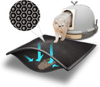 Pieviev Cat Litter Mat Double Layer Waterproof Urine Proof Trapping Mat 1 Pack (Black, 24x15 Inch (Pack of 1))