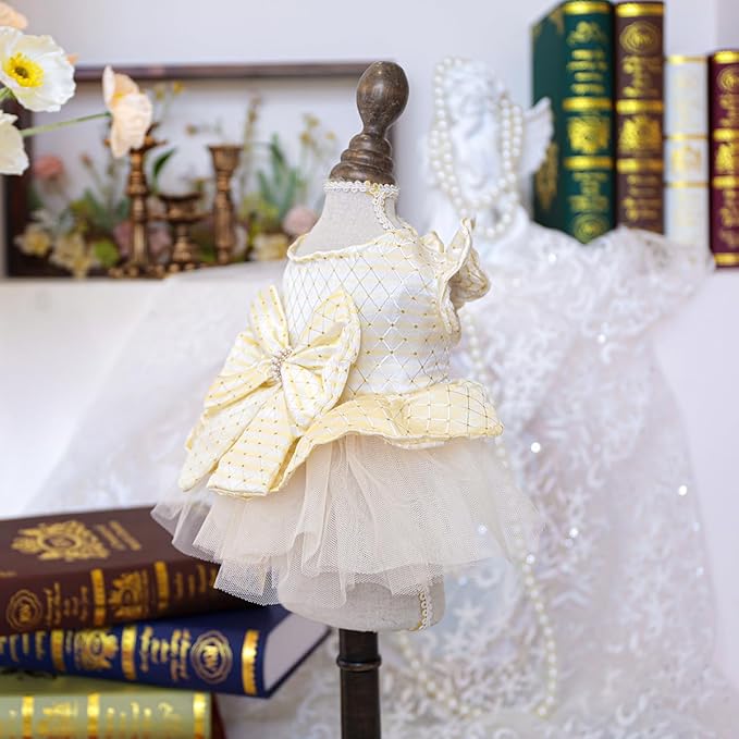 Fashion Sweet Puppy Dog Blingbling Princess Skirt Pet Dog Lace Cake Camisole Tutu Dress G-White-2 M