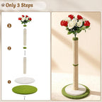 CWV 45" Tall Cat Scratching Post, Cute Rose Flower Cat Scratcher for Indoor Adult Cats & Kittens, Cat Tree Tower with Sturdy Base, Sisal Rope, Interactive Toys & Cat Gifts, Rascadores para Gatos