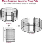Dog Playpen 40 inch 2 Panels Indoor Dog Pen for Large/Medium/Small Dogs Heavy Duty Metal Dog Fence Outdoor for Yard, Puppy Playpen with Door Portable Pet Fence for RV Camping Yard