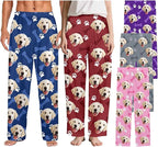 Custom Couple Pajama Pants Sock with Funny Face, Personalized PJ Anniversary Birthday Women Men Pants