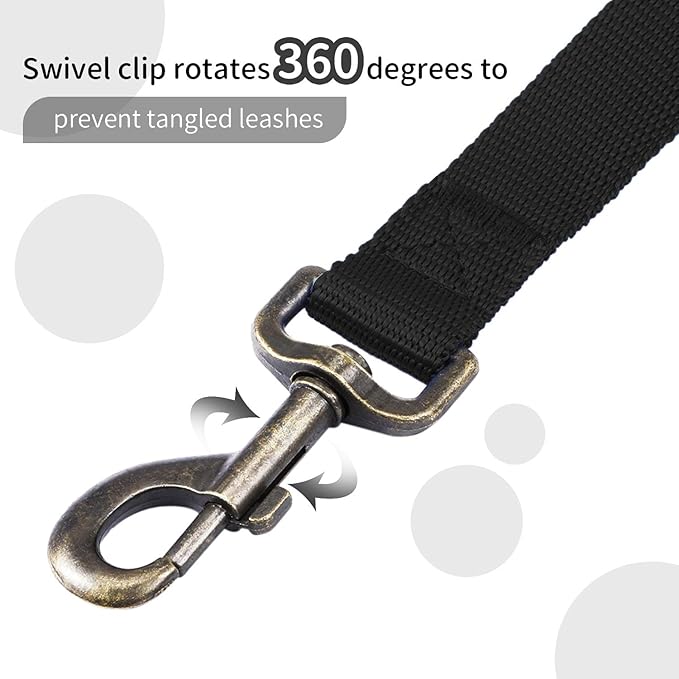 HIKISS Long Dog Leash Obedience Recall Training Agility Lead with Thickening Material for Large Dog - 15ft 20ft 30ft 50ft 100ft Training Leash(Black 15ft)