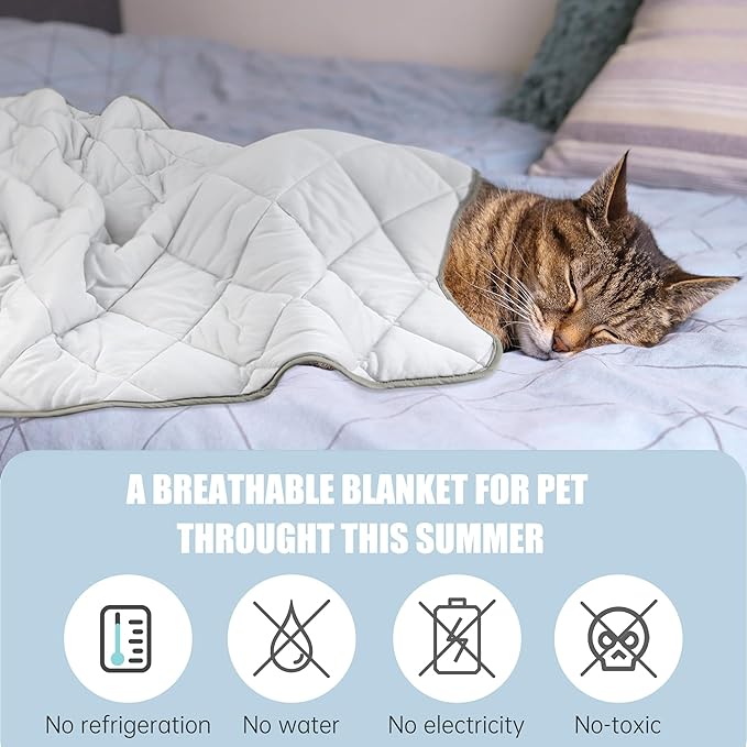 Leekalos Dog Cooling Mat,Pet Cooling Pads for Dogs Blanket,Summer Cooling Bed for Cats Blanket,Portable Pet Cooling Cushion for Home & Outdoor，Keep Cooling for Pets (Cool Grey, Medium(29"x40"))