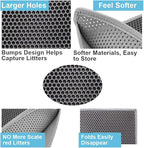 Pieviev Cat Litter Mat Double Layer Waterproof Urine Proof Trapping Mat 1 Pack (Gray, 24x15 Inch (Pack of 1))