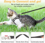 Cat Harness and Leash for Walking Escape Proof, Adjustable Kitten Vest Harness Reflective Soft Mesh Puppy Harness for Outdoor, Comfort Fit, Easy to Control (Gray, S)