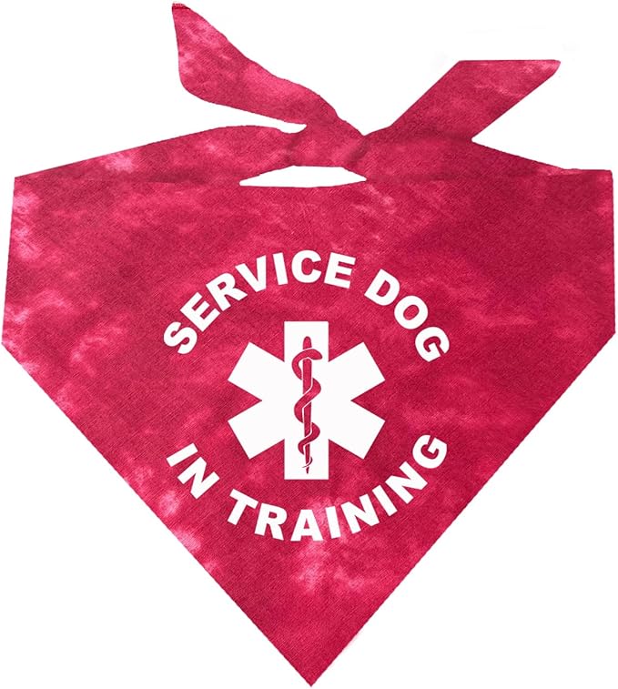 Service Dog in Training Dog Bandana (Red Scrunch, OS 289)