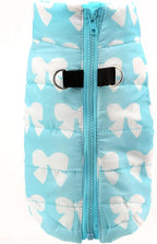 SMALLLEE_LUCKY_STORE Pet Water Resistant Winter Jacket Vest with D-Ring for Small Dog Cat Zip-up Padded Puppy Coat Chihuahua Yorkie Kitten Warm Clothes, Blue, XL